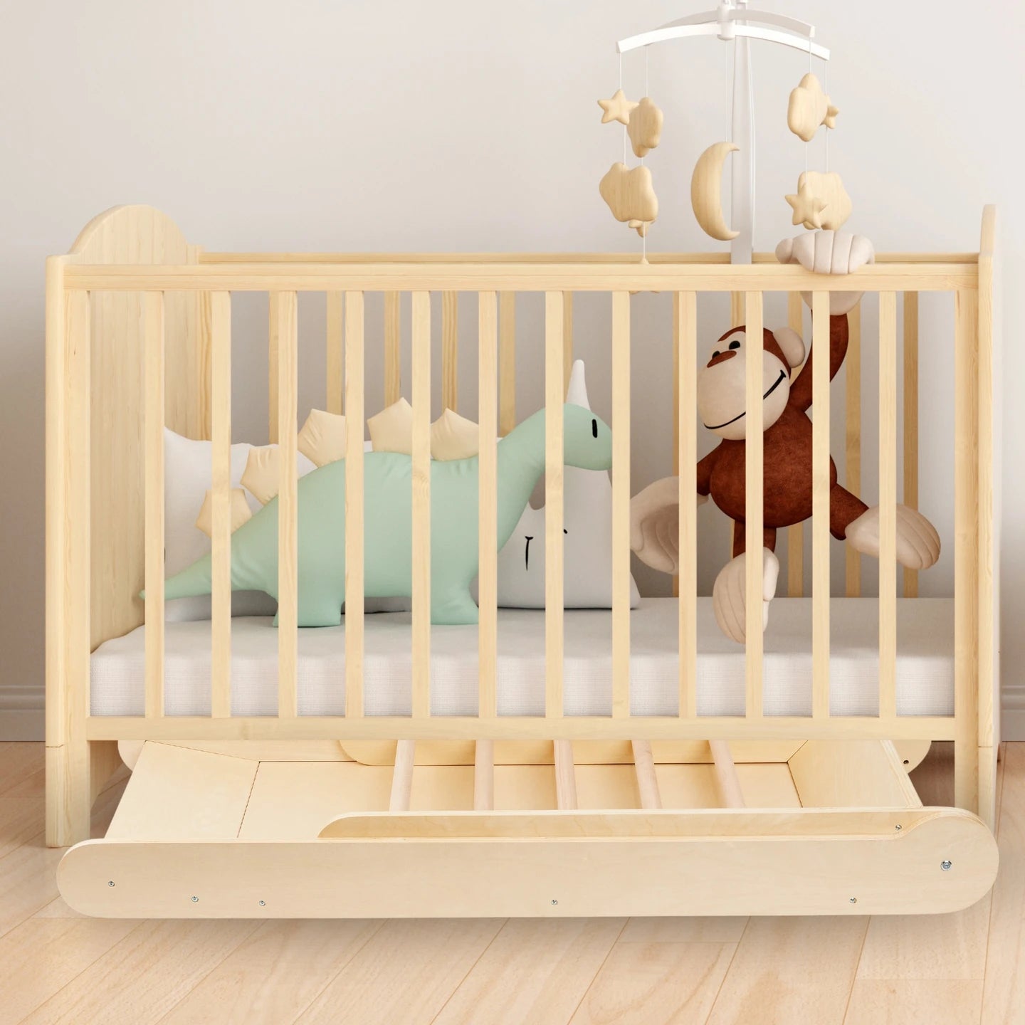Mamabrum Large Wooden Children's Slide Ladder Folding Montessori Educational Toy for Toddler 3 + 4 + 5 +
