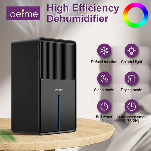 LOEFME 3L Air Purifier Dehumidifier for Home Office RV Mold Moisture Removal Portable Energy Efficient Rapid Air Drying Cloths