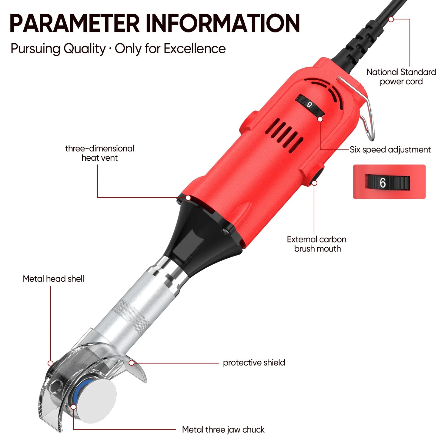 90° Ceramic Tile Beauty Sewing Tool Electric Straight Grinder 6 Variable Speeds Cleaning Machine Grinder Sander Polisher