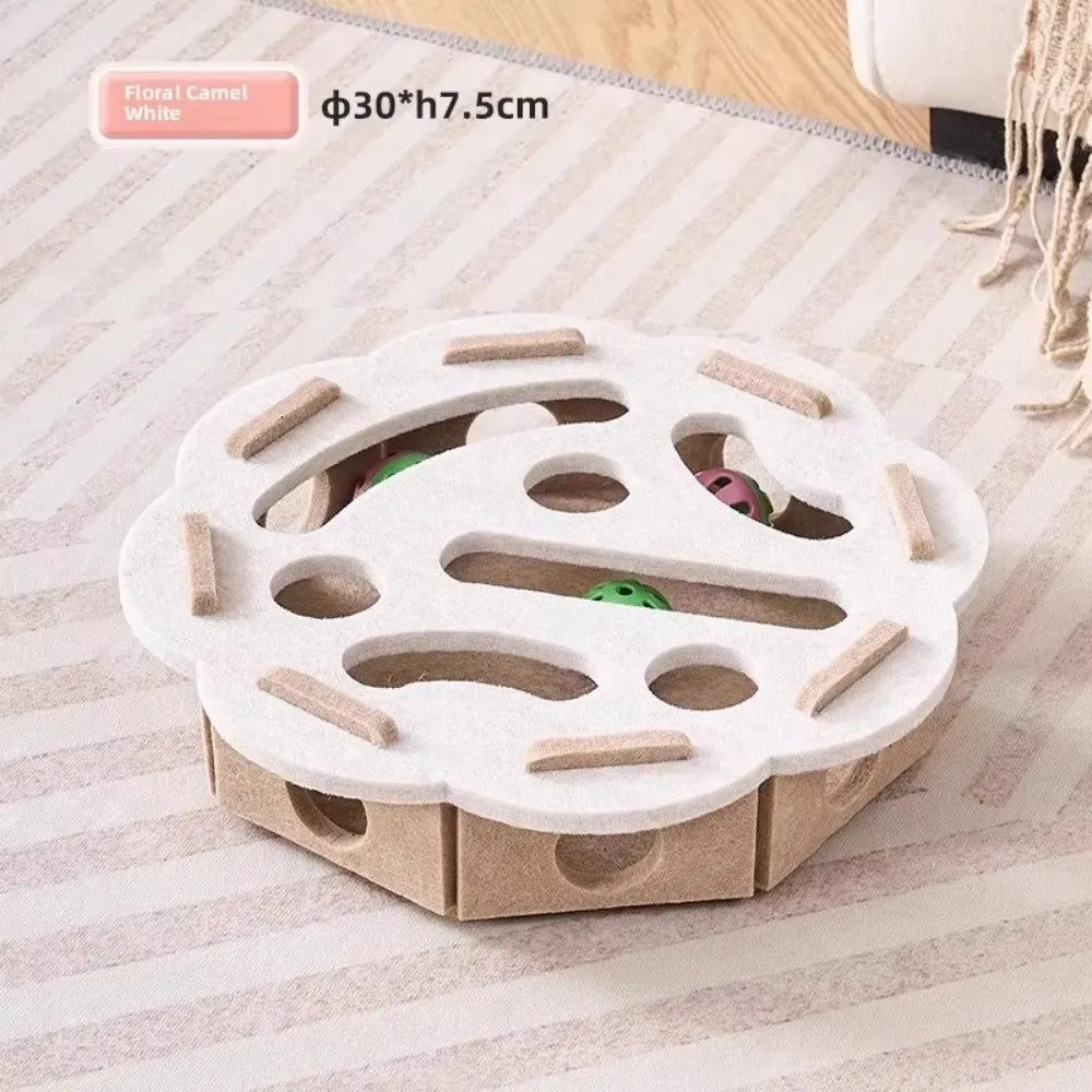 Cat Scratching Posts For Indoor Cat Puzzle Toy Felt Puzzle Box Cat Exercise Toy with Ball Kitten Interactive Indoor Exercise Toy