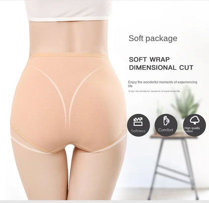 4Pcs Cotton Panties Women High Waist Underwear Body Slim Abdominal Shapers Plus Size Panties Briefs Girls Sexy Lingeries Female