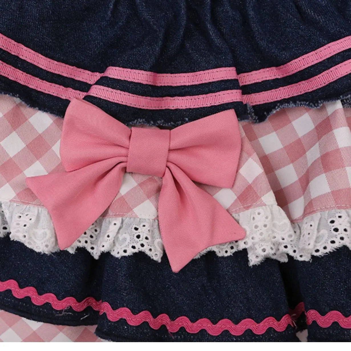 Kawaii Girls Lolita Skirts Japanese Women Harajuku Ball Gown Denim Skater Y2K High Waist Lace Cake Skirts Versatile Puffy Skirts