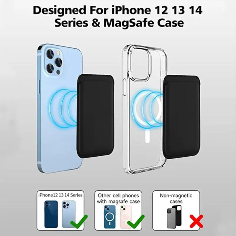 Magnetic Leather Wallet Case For iPhone 14 13 12 Card Holder For Magsafe for iPhone 15 Pro Max Magsafe Wallet Leather Compatible