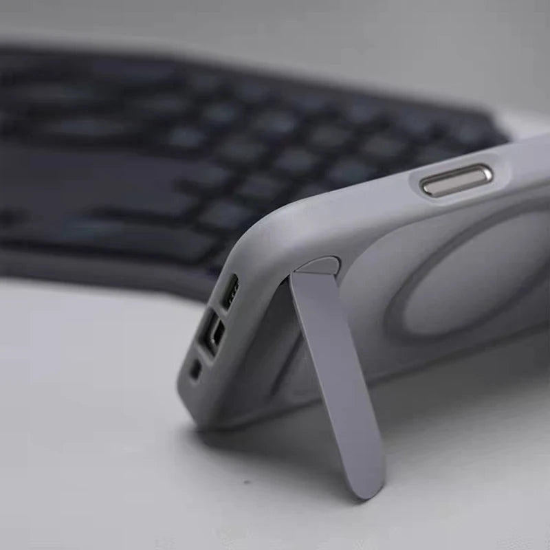 Invisible Folding Stand for Magsafe Magnetic Case For iPhone 17 Pro Max 17Pro Air Matte Skin Feel Wireless Charging Hard Cover