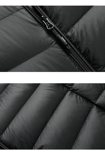Men's Stand-Collar Hooded Lightweight Down Jacket for Winter - 90% Duck Down, Sporty, Warm & Versatile (Couple Style Available)