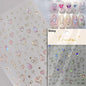 1pcs 5D Diamond Japanese White Lace Bow Nail Art Stickers Pearl Rhinestones Nail Decoration Adhesive Decals Slider DIY Accessory