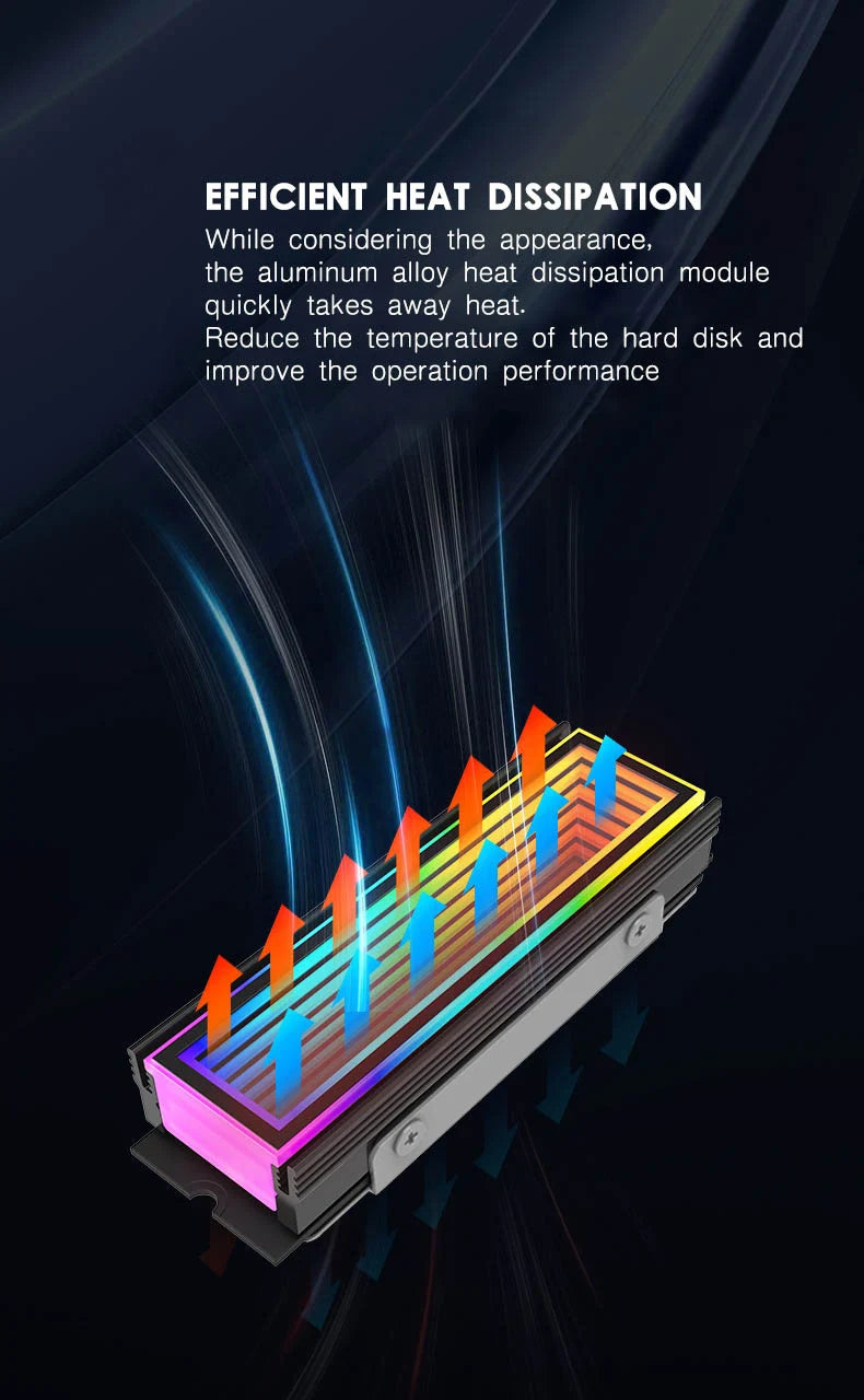 5V ARGB Sync Computer 2280 SSD M2 Radiator PC RGB M.2 Nvme Cooler Heatsink Endless Abyss Effect