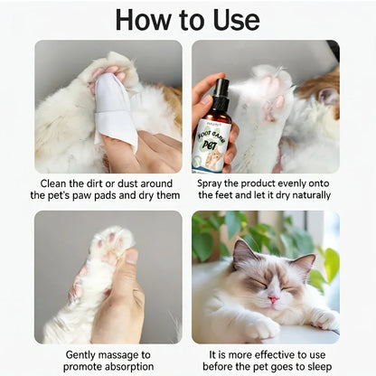 KJM Pet Paw Care Spray For Dogs And Cats 5 In 1 Moisturizing No Rinse Travel Formula For Dry Cracked Paw Pads All Breeds