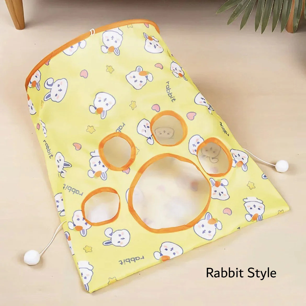 Collapsible Cat Tunnel Bag with Hanging Toys, Interactive Peekaboo Cat Play Tent, Foldable Cat Hideaway for Indoor Cats Boredom