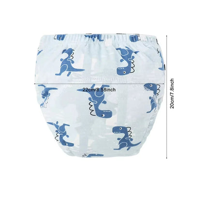 Baby Diaper Pants Set Cartoon Printed Training Pants for Boys Girls Breathable Cotton Reusable Kids Underwear 3Pcs