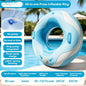No Mouth Blowing Swimming Tube with Integrated Pump - Press to Inflate in Seconds! 2 Colors (Blue/Green) for Pool, Beach & Lake