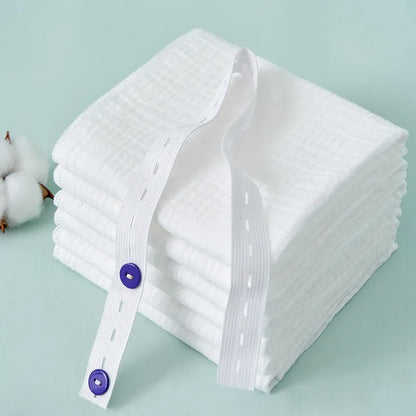 Soft Baby Nappies 100% Cotton Double Layer Washable Gauze Cloth Diapers for Newborns/Babies Ultra Thin Breathable Reusable