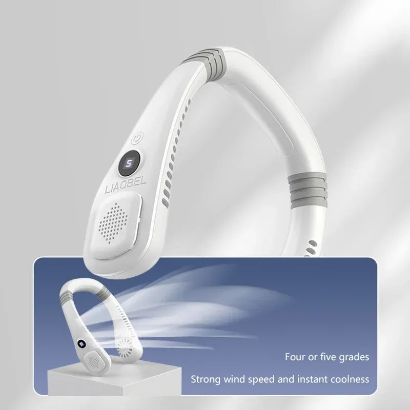 Lenovo Neck Bladeless Fan Mini Ultra Longlife Portablelazy Silent Fan Usb Charging Student Sports Office Multiple Home Scenarios
