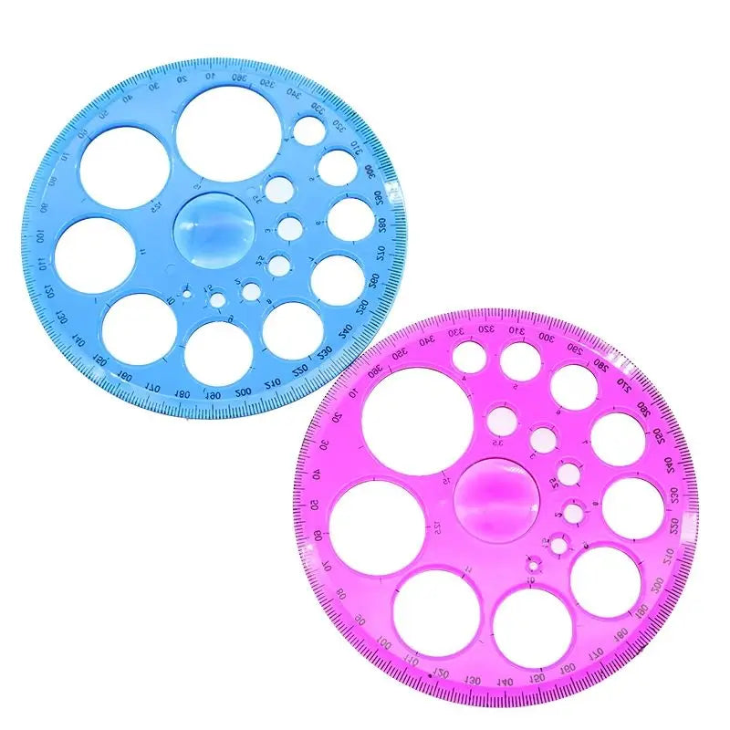 1pc Technology Drawing Circular Template 360 Degree Rotary Ruler School Office Supplies Paper Cutting Template Used