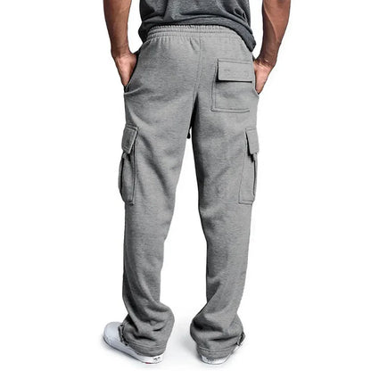 Men's Cargo Sweatpants Autumn Long Pants Loose Sport Fit Jogging Overalls Joggers Sweat Pocket Pants Cargo Trousers Streetwear