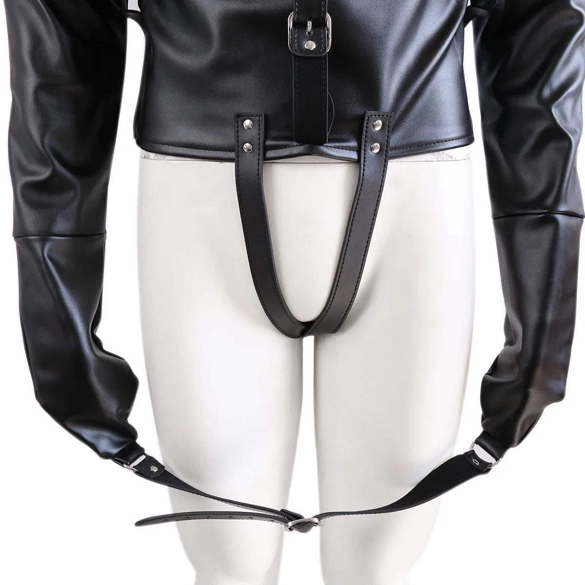 BDSM Leather Lingerie Straitjacket with Crotch Strap BDSM Bondage Body Harness Adult Game Straight Jacket Sex Toys for Women