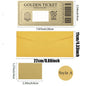 3pcs/set Golden Ticket Scratch Card Scratch-off Travel Ticket Set with Envelopes Surprise Reveal Ticket Gift for Valentine's Day