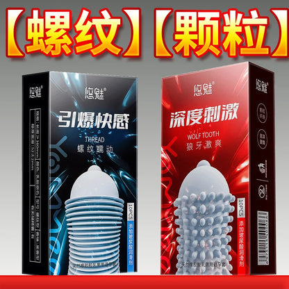 5D Dotted Condoms with Mustache Ribbed G Point Latex Ultra Thin Condom Orgasm Contraceptives Stimulate Vaginal Adults Sex Toys
