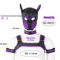 XL Large Size Puppy Cosplay Neoprene Fetish Hood Mask Kit with Chest Strap Collar Armband Sex Costumes for Bdsm Slave Role Play