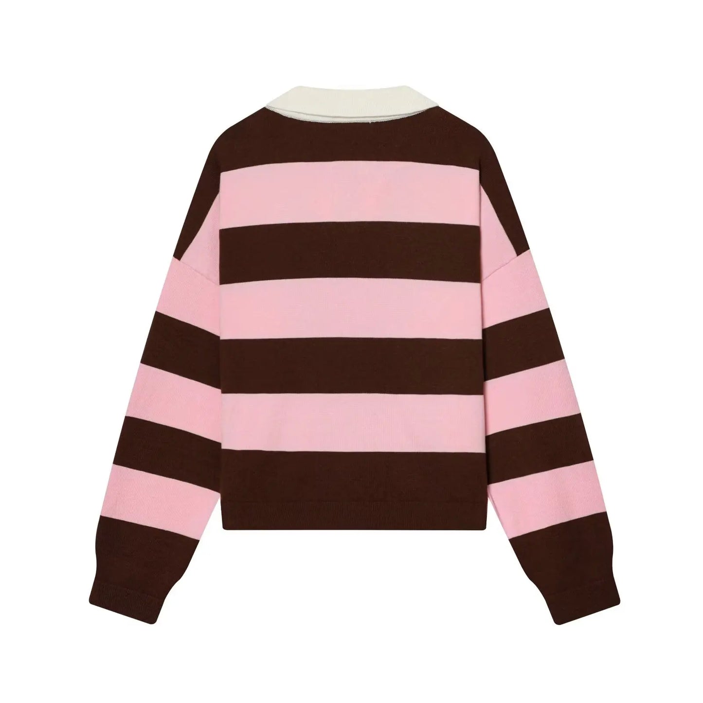 Sweater knitted Pullover Women's Spring 2026 New Fashion Striped Loose Polo neck Warm Women Sweater Chic Youth Holiday Pullover