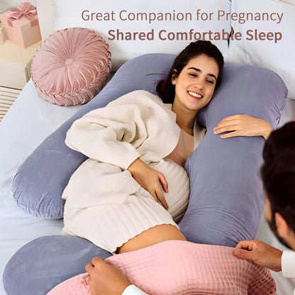 Pregnancy Pillow G Shaped Pregnancy Pillow with Removable Cover Full Body Pillow Support for Back, Hips, Legs, Belly (Dark Grey)