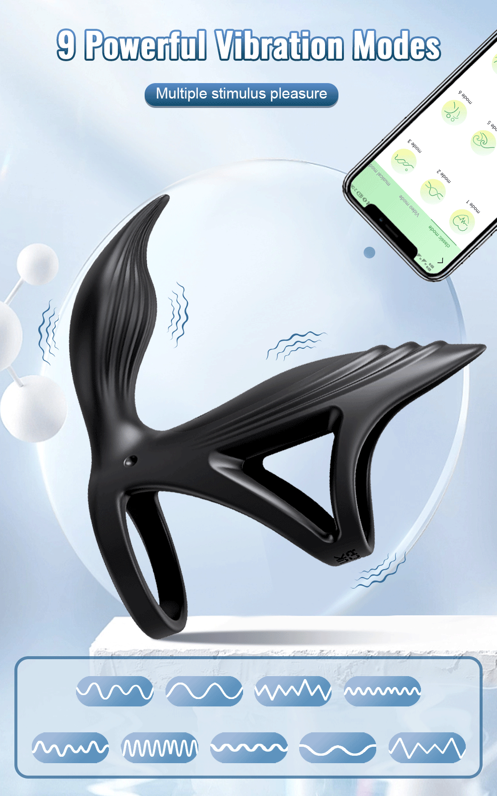 Vibrating 360°Twisting Cock Ring Sex Toys for Women Adult Couples G-spot Clitoral Stimulator Penis Ring for Men Dick Vibrator 18