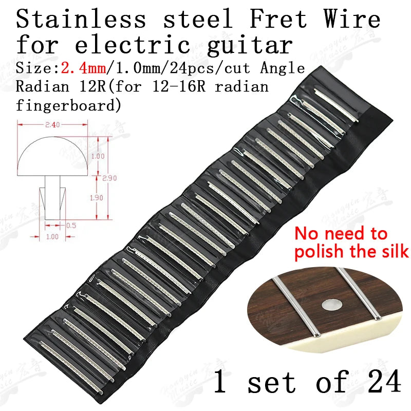 Fingerboard Frets Fret Wire For Electric Guitar Nickel Silver Stainless Steel 2.4MM 2.7mm 2.9MM Repair Material Accessories