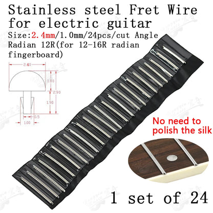 Fingerboard Frets Fret Wire For Electric Guitar Nickel Silver Stainless Steel 2.4MM 2.7mm 2.9MM Repair Material Accessories