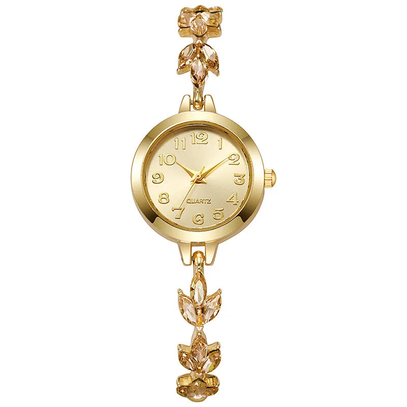 Elegant Women Watches Luxury Rhinestone Bracelet Bracelet Quartz Watch Reloj Mujer Girls Clock Gift（Without Box）