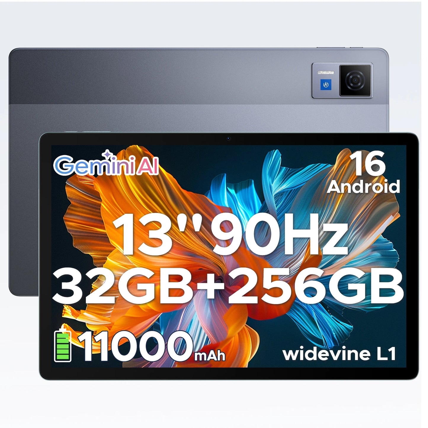 DOOGEE U13 2 IN 1 Tablet PC Android 16 13'' Display 32GB(6GB+36GB) 256GB 11000mAh Battery Quad Speakers UNISOC T7280 Widevine L1