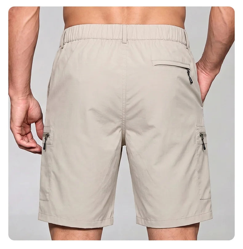 Men's Cargo Shorts; Summer Waterproof Breathable Comfortable; Multi-Pocket; Outdoor Casual Sports Beach Pants; Elastic Waistband