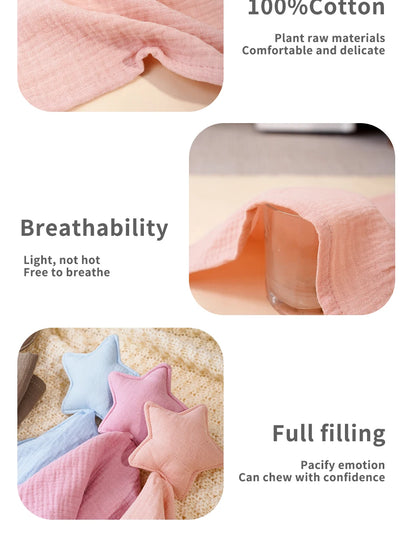 Baby Cotton Muslin Comfortable Blanket Cute Cat Doll For Infant Kids Sleep Appease Towel Children
