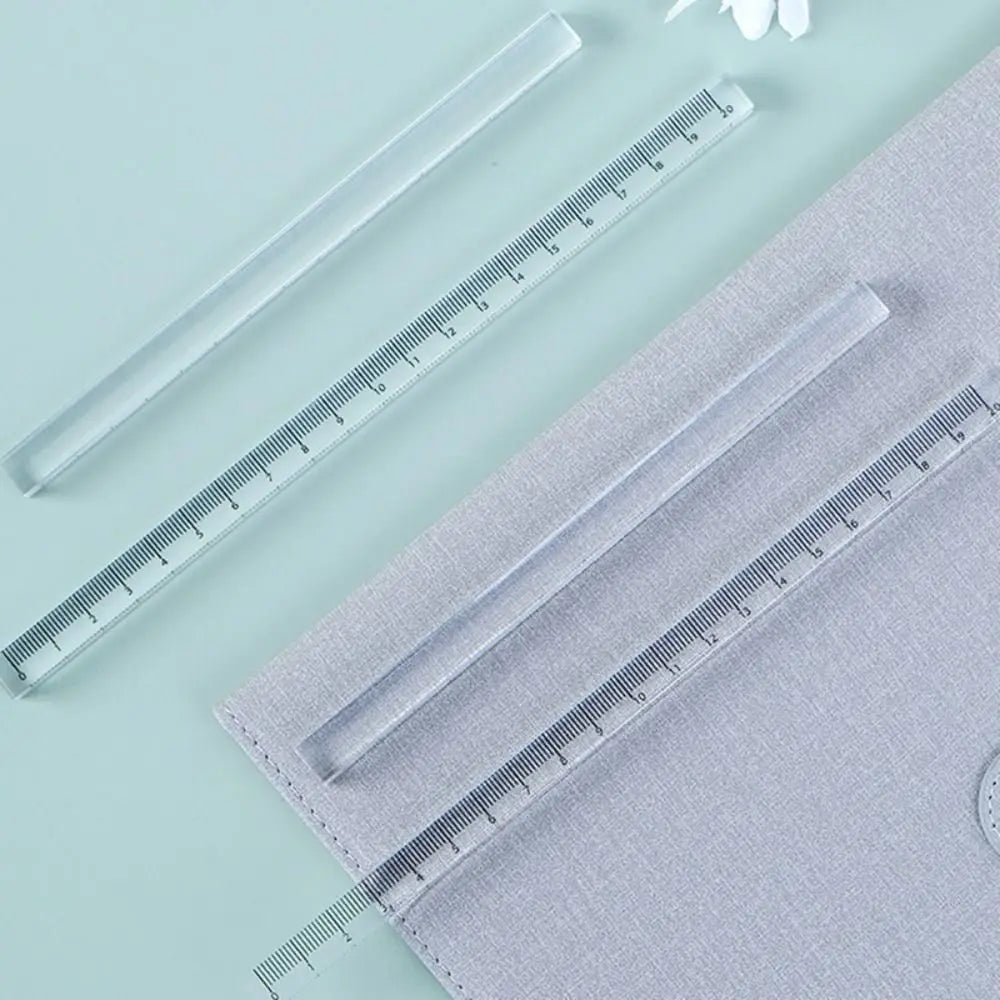 High Quality 15/20/30CM Straight Ruler Transparent Acrylic Cube Ruler Quadrangular Ruler Creative Stationery