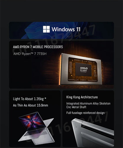 Xiaomi Laptop REDMI Book 14 /REDMI Book 16 R5-7535H/R7-7735H 16G 512G SSD Thin Notebook Game Office Design Laptop