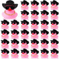 6/12/24 pcs Pink Cowboy Rubber Duck Mini Yellow Duckies Bath Toy Tiny Ducks Bathtub Toy with Cowboy Hat Paisley