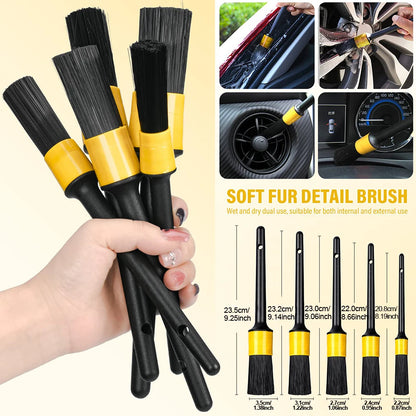 Podofo 20 Pcss Car Cleaning Set  Electric Drill Bit with Cleaning Brush Frosting Brush Accessory  Cleaning Comprehensive Accessories Tool Kit Car Cleaning Gel Lint-Free