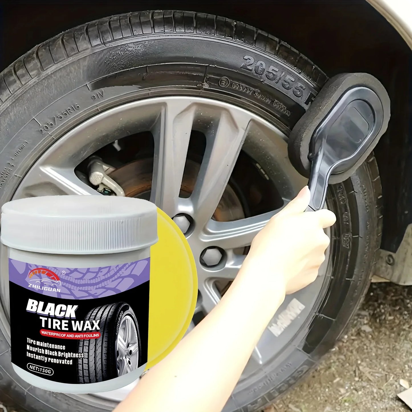 Car Tire Care Wax-Waterproof UV Resistant Shine Ointment, All Weather Tire Polish for Long-Lasting Protection & Dirt Prevention