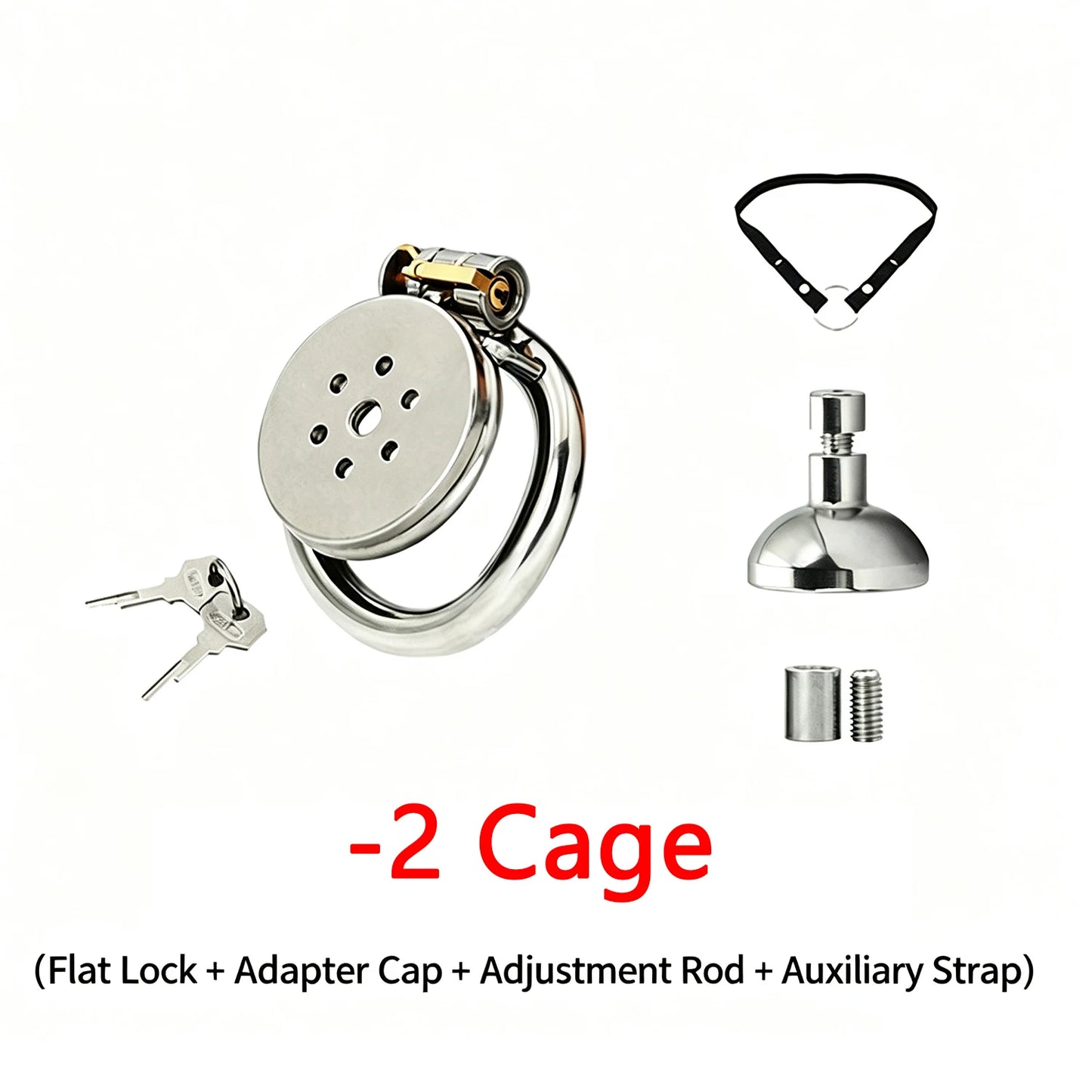 Urethral Inverted Negative Male Chastity Lock Flat Cock Cage with Metal Urethral Catheter for Couple Men Penis Ring Bondage BDSM