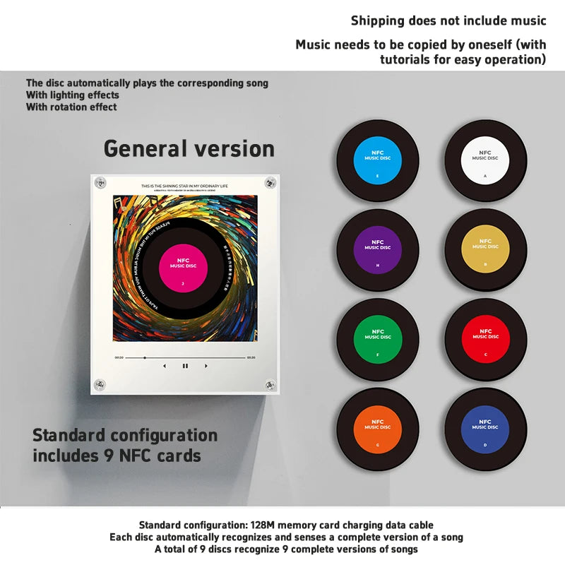 Customized NFC Sensing Song Player With Acrylic Built-in Speaker No Need For Mobile Phone To Customize Refrigerator Stickers