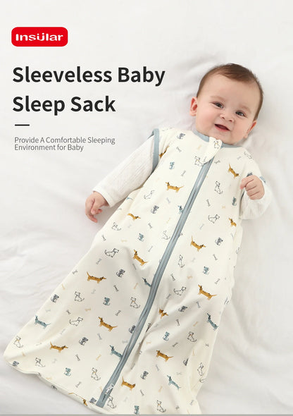 Baby Sleeping Bag Newborn Baby Anti-shock Sleeping Bag Pajamas Baby Pajamas Light Zipper Crawling Suit Anti-kick Cartoon Animal