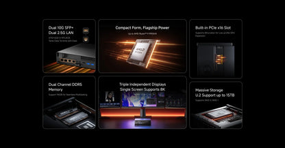 MINISFORUM MS-A2 Mini PC AMD Ryzen 9 9955HX/7945HX Windows 11 DDR5 PCIe SSD WIFI6E BT5.2 Dual 10G SFP+ Gaming MINI PC Computer