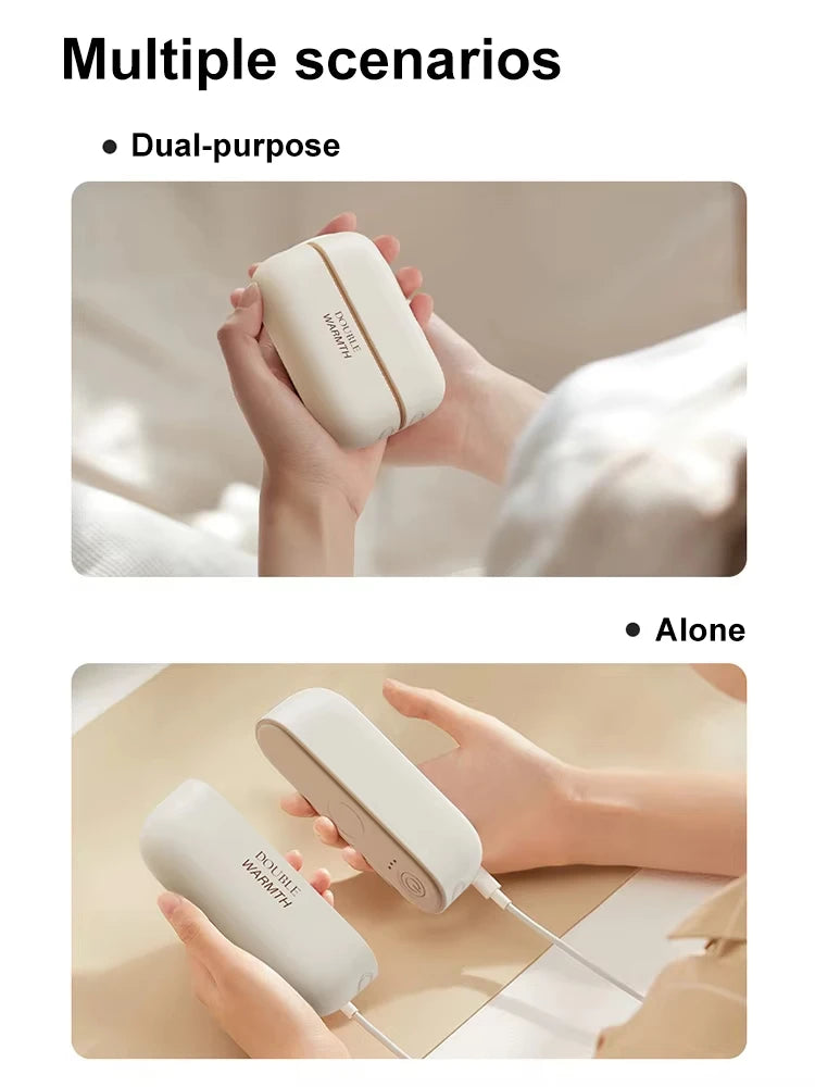 2-in-1 Magnetic Rechargeable Hand Warmers Electric Portable Handwarmers Long Lasting Safe Heating Warmer Pocket Heater
