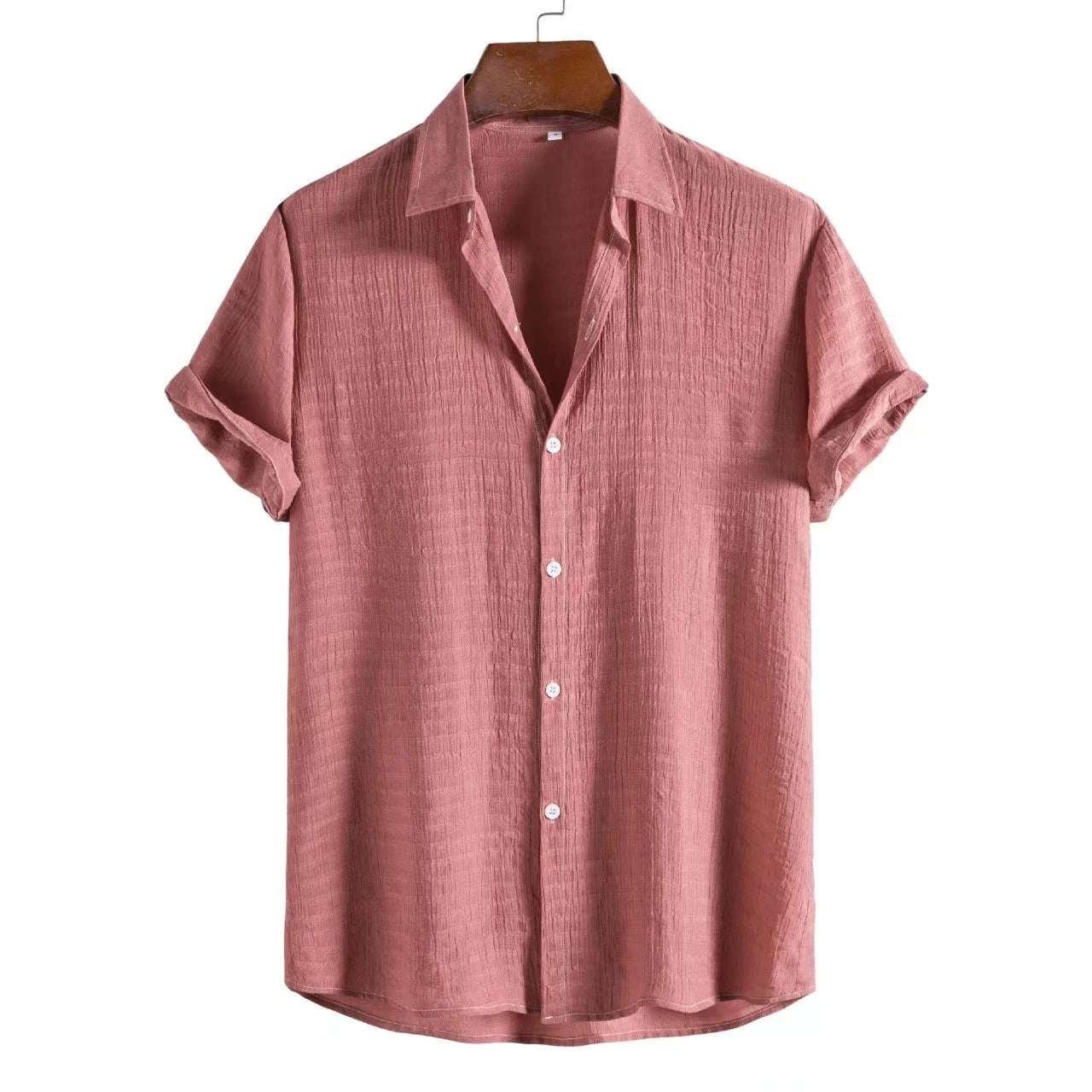100% Cotton Linen Shirt Men Summer Short Sleeve Male T-shirts Breathable Tops Tee White Clothing Casual Fashion Shirts For Men