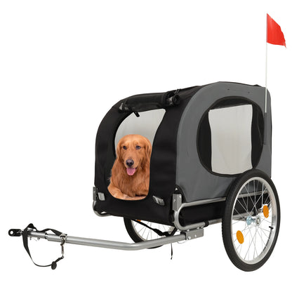 Heavy Duty 2-in-1 Dog Bike Trailer & Jogging Stroller for Medium/Large Dogs - 88 Lb/40 kg, Ventilated Waterproof Cabin, Collapsible Steel Frame, Quick-Release Wheels, All-purpose Hitch (20-29' Bikes)