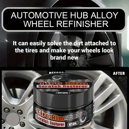 Universal Car Wheel Hub Repair Paste 80g - Scratch, Fade Removal for Aluminum Alloy & Chrome Rims, Tire polish wax
