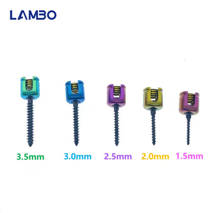 1.5/2.0/2.5/3.0/3.5mm Veterinary Pedicle Screw, Spine Poly Axial Screw, Titanium Alloy Material, Veterinary Orthopedic Implants