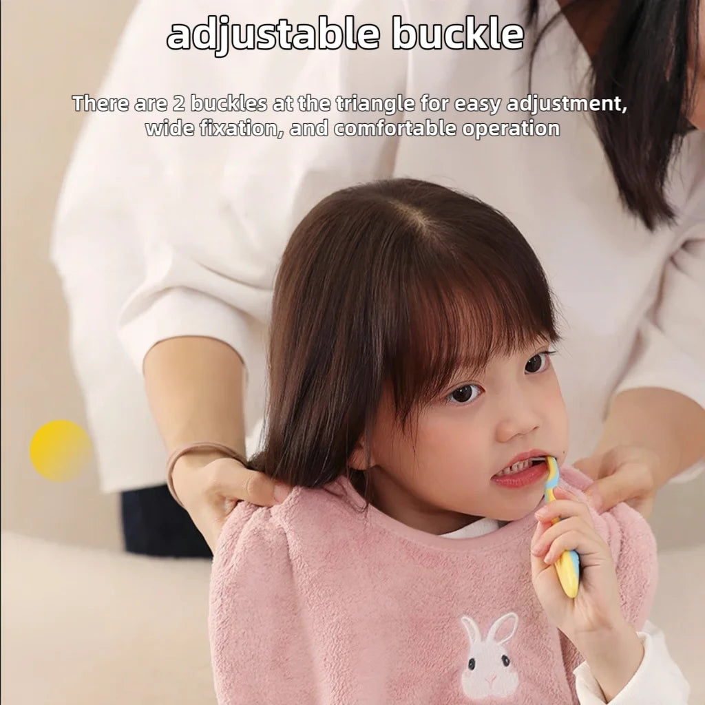 Baby Grooming Bib for Toothbrushing Stain Resistant Toddler Eating Smock Washable Kids Feeding Apron with Snaps Soft