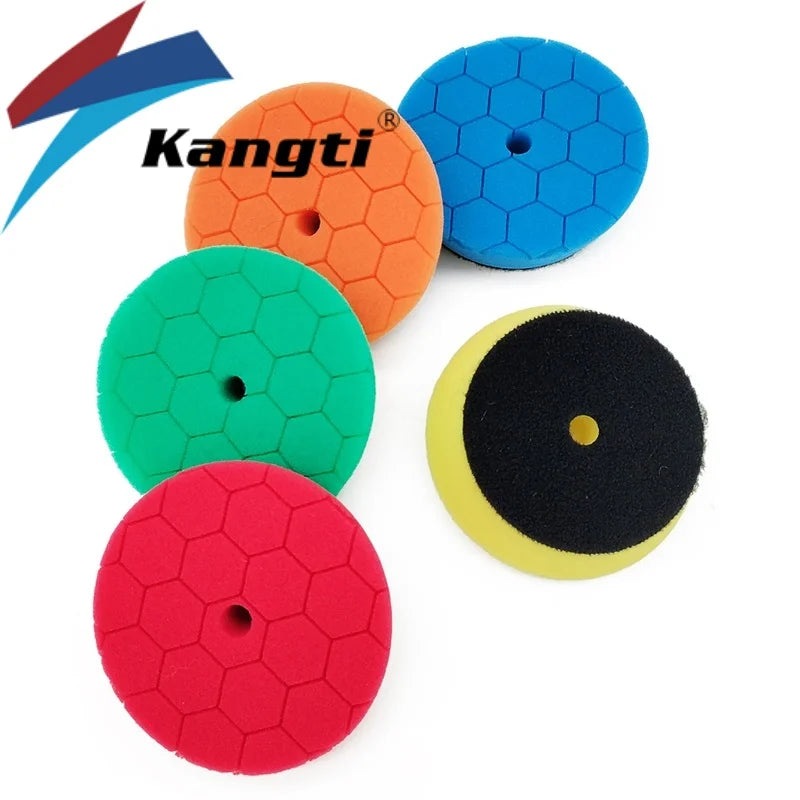 Kangti Buffing Polishing Sponge Pads Kit Car Polisher Soft Wave Foam Waffle Pad Car Wash Cleaning Detailing Tool