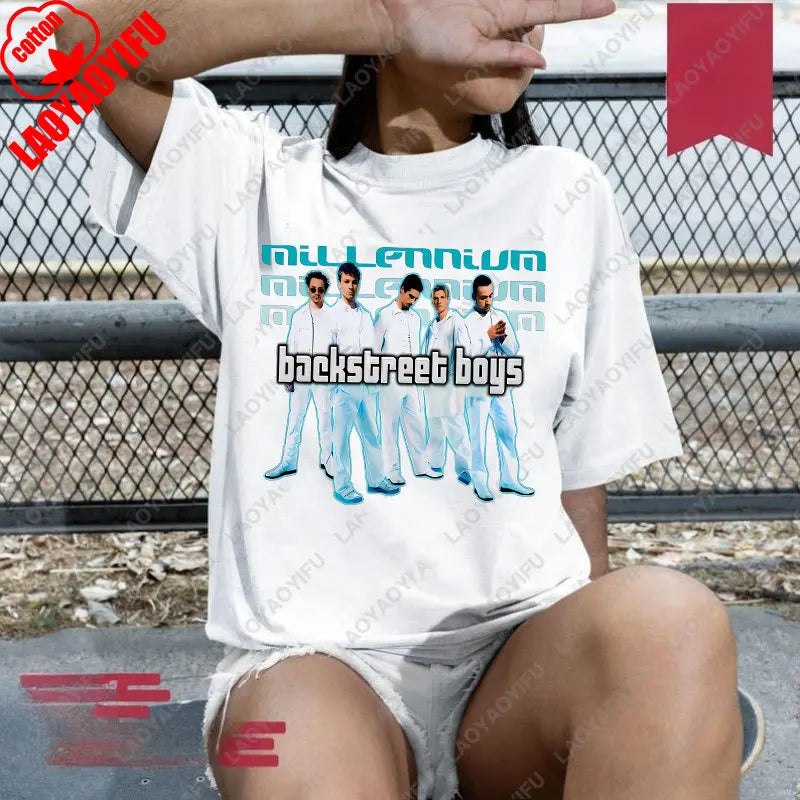 Backstreet Boys Millennium Tour Music Vintage Tshirt Men Women Hipster Popular Tops Summer Fashion Streetwear Unisex Tees Gift