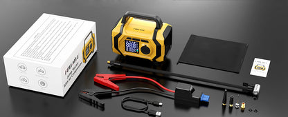 FOWAWU 6000A 26800mAh Jump Starter with Air Compressor,Car Battery Power Bank (ALL Gas/10.0L Diesel), Auto-Shutoff Tire Inflator